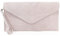 Genuine Italian Suede Leather Envelope Clutch Bags Party Wedding Purse Handbag Cross Body Bag (Pale Pink)
