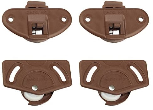 cyclingcolors 2x Ruedas puertas correderas armarios Guía de carro corredizas plástico, Marrón