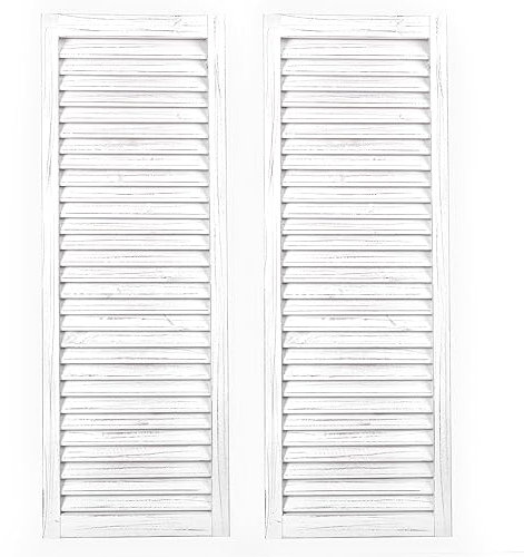 Ilyapa Set di 2 persiane rustiche in legno, decorazione da parete per interni, finestre, finestre, finestre, finestre, esterni, aziende a conduzione familiare americana