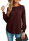 GRECERELLE Batwing Jumpers for Women UK Jumpers for Women UK Winter Spring Warm Long Sleeve Crew Neck (Wine Red, XL)