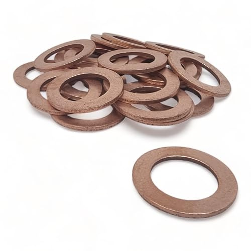 25 Pack of (12mm x 16mm x 1.5mm) Copper Sealing Washers - Metric Flat Gasket Sump Plug Washer