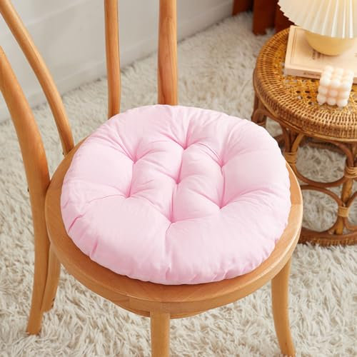 DOTBUY-SHOP Galette de Chaise Lot de 4, Coussin de Chaise Coussin de Sol Coussins de Siège, Coussins avec Rembourrage pour Chaises de Jardin Yoga Méditation (40cm/15.7’’,Rose)
