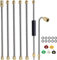 Lot de 7 Ensemble de baguette d'extension pour nettoyeur haute pression, lance pour nettoyeur haute pression, outil de nettoyage de gouttière, avec 5 embouts de buse,10 anneaux anti-fuite (Argent)