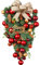 Couronne de Larmes de Larme de Noël avec Arc et Boule Rouge