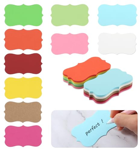 YUXIANLB 100 Piece Mini Vintage Blank Note Cards, Word Message Card Blank Index Cards 3.54 x 2 inches Business Card Paper for Scrapbookings DIY Gift Tags Label(10 Colors)