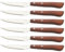 CUPERINOX Cuchillos Carne | Cuchillos Mesa | Cuchillos Chuleteros | Cuchillo Sierra | 100 mm | Acero Inoxidable | Cuchillos para mesa (Madera Natural)