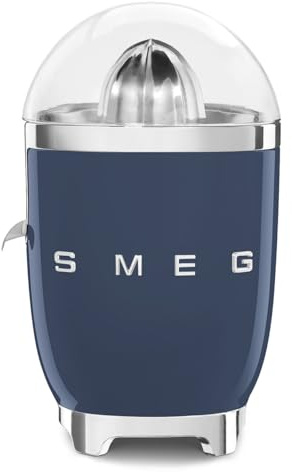 SMEG 50's Retro Style Citrus Juicer with Drip Free Spout, Automatic Activation, and Efficient Straining, Navy