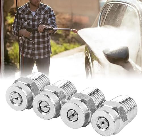 4 Stück Auto-Gewinde-Sprühdüse, Leistungsstarke Hochdruckreiniger-Düsenspitzen, Autowaschanlage, Hochdruck-Ersatz, Professionelle Düse, Hochdruckreiniger-Teile