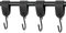 Handles and More - 4X S Haken für Kleiderstangen - Vintage Schwarz - Größe L - für max. Durchmesser 30mm - Kleiderhaken mit Lederschlaufe - Garderobenhaken aus echtem Leder - Fleischerhaken Garderobe