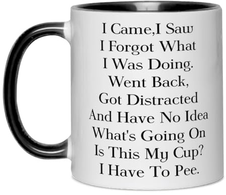 Funny Senior Citizens Coffee Mug,I Came I Saw I Forgot What I Was Doing,Funny Sarcastic Gifts for Old People Elderly Mom Dad Grandma Grandpa Husband Wife Coworker Birthday Christmas Gift White 11oz