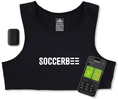 Soccerbee Pro2 – GPS-Tracker und Weste zur Verfolgung von Aktivitäten von Outdoor-Sportlern wie Fußball, Fußball, Rugby, Hockey und Lacrosse (Medium)
