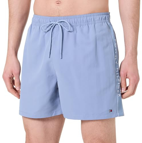 Tommy Hilfiger Short de Bain Homme Medium Drawstring Tape avec Cordon de Serrage, Bleu (Brisk Blue), M