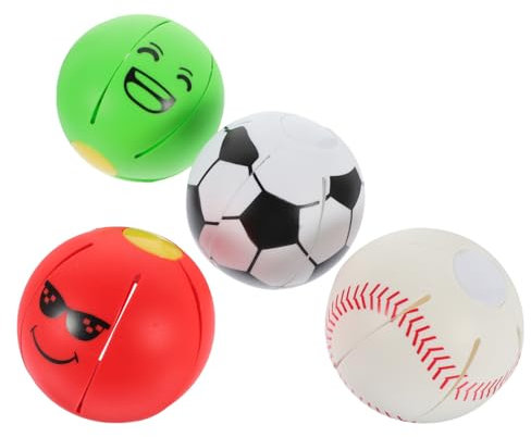 Milisten 4stücke Hundespielzeug Ball Fliegende Untertasse Form Apportierball Für Mittelgroße Hunde Aggressive Kauer Draußen Spielen Elastische Sauce Zurückkehrt