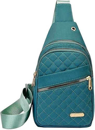 Godemmio Wbougisay Crossbody-Tasche für Damen, modisch, lässig, diebstahlsicher, einfarbig, mehrschichtig, Anti-Diebstahl, einfarbig, Crossbody-Tasche, grün, 11.81*7.08*2.36in / 30*6*18 cm