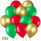 BETESSIN Luftballon Weihnachten - 30 Stück Latex Helium Ballons 12 Zoll - Weihnachten Ballons für Weihnachtsdeko - Rot, Grün, Metallic-Gold