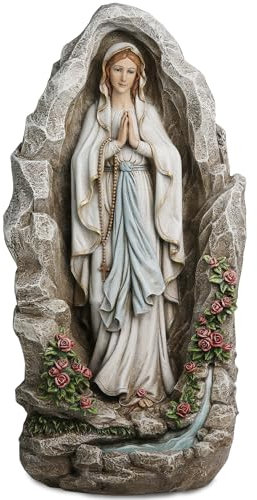 Statue Our Lady of Lourdes, 45,7 cm, Jungfrau Maria, katholische Gartendekoration, Unsere Frau von Lourdes, Grotten-Skulptur für Zuhause, Hof, Terrasse, Rasen, Flur, Dekoration