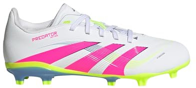 adidas Predator League Firm Multi Ground Football Boots Kids, Football Boots Unisex Children, EU, Cloud White Lucid Pink Lucid Lemon, 4 UK