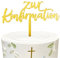 MEJOSER Cake Topper Konfirmation Tortendeko Gold Torten Topper Tortenstecker Zur Konfirmation Deko für Junge Mädchen Kuchen Cupcake (Gold)