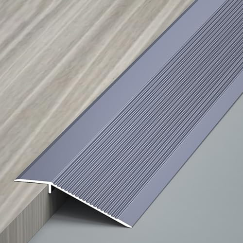 YSPZDQ Übergangsprofil Höhenausgleich Aluleisten, Arbeitsplatte Abschlussleiste, Teppichleisten Ubergangsprofil, Ubergangsprofil Laminat, Ubergangsschiene für 1~4cm Neigung(Gray,100 cm)