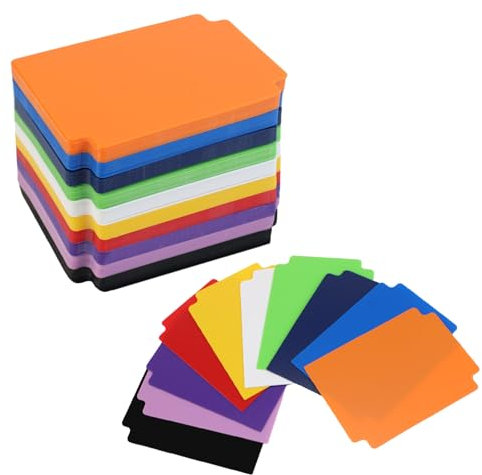 LPZMPZ Pack of 100 Card Dividers 95 x 70 mm 10 Colour Card Dividers Trading Cards Plastic for Games Sports Storage Boxes Folder
