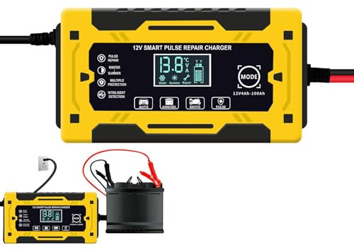 Acunny Chargeur de Voiture 12 V 6 A, Chargeur de Batterie 12 V | Chargeur Automobile Chargeur de Batterie 6A 12V - Trickle Float Chargeur de Voiture Portable pour Voiture, Camion et Moto
