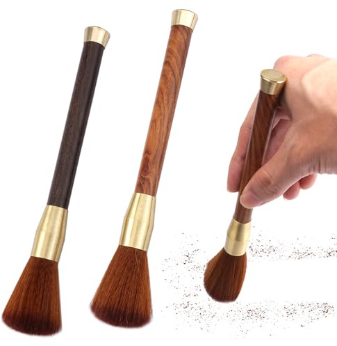 2 Stück Barista pinsel Siebträger mit Wasserfest Holzgriff und Synthetische Borsten Kaffeepinsel im Edlen Design Keine Tierhaare, Effektive Reinigung von Siebträgern Espressomaschinen und Kaffeemühlen