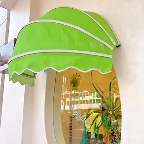 Toldo plegable para exteriores, 120 cm, impermeable, para patio, color verde, ideal para puertas, ventanas, balcones y patios, tienda de campaña manual