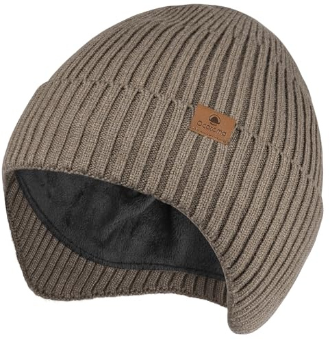 Ocatoma Wintermütze,Mütze mit Ohrklappen für Herren Damen,Fleece Futter | Warmem Weich Stretchy Strickmütze Außenbereich Beanie Geschenke für Männer Frauen