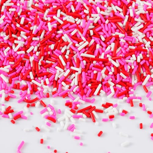 Décors Sucrés La Saint-Valentin 130 g - Vermicelles - Décorations en Sucre pour Gâteaux, Bûches, Cupcakes