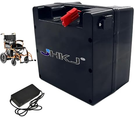 JHKJ 24V 12Ah 15Ah 18Ah 20Ah 25Ah 30Ah 35Ah 40Ah 45Ah 50Ah Akku für Elektrorollstühle mit 0-1200W Elektromobilmotor inklusive Ladegerät,24v,40Ah
