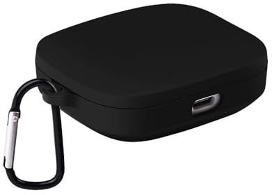 INF Redmi Buds 6 Silikonhülle mit Karabiner - Schwarz, 2-teiliges Set