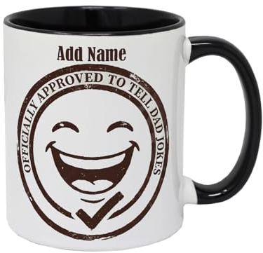 Personalised Dad Jokes Mug - Funny Ceramic Coffee Mug for Father’s Day - 11oz White Mug - UK Handmade Gift