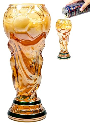 Rppiup 500ml Beer Glass, Football Shaped Glass Mug, 2026 Beer Glass, Soccer Mug for Football Party Night