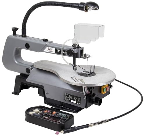 SIP 16 Scroll Saw, Variable Speed & Flexi-Drive Shaft with 64 Piece Tool Kit 90W 550-1600spm