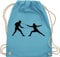 Turnbeutel Rucksack - Fechten - Unisize - Hellblau - tasche sport fecht kinderturnbeutel stoffbeutel rucksackbeutel stoffrucksack bag sporttaschen stoffsackerl beutel kinder stofftaschen taschen