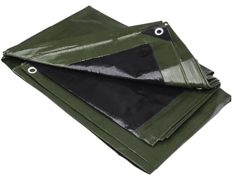 WERKA PRO Bâche Multifonctions Noire et Verte 240 g/m2 2 x 8 m