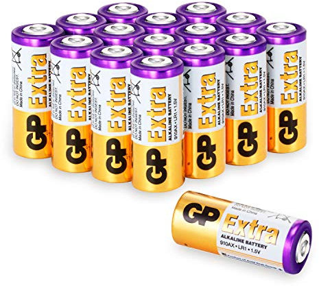 GP Extra Alkaline LR1 Batterien (Typ 910A,Lady, N, E90) Spannung 1,5 Volt (1,5V) (Pack mit 16 Stück Batterien LR1)