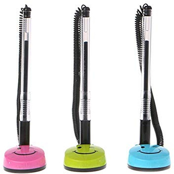 Aeromdale Smile Face 0,5 mm Spitze Schwarz Gel Ink Pen Counter Pen für Bank Office Desktop, zufällige Farbe Office-Objekte vorhanden