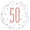 Dazzling Rose Gold 50th Birthday Glitz Round Foil Balloon (45cm) - Perfect for Birthday, Annivesaries & Memorable Celebrations - 1 Pc