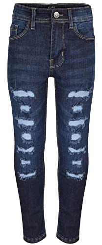 A2Z 4 Kids Girls Jeans Lightweight Denim Ripped Pants - Girls Jeans M617 Dark Blue._5-6