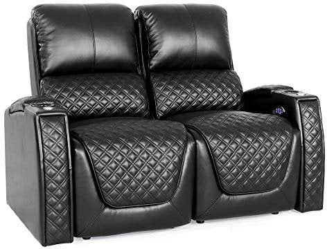 Zinea Kinosessel Queen- 2 Sitzer Loveseat - Premiumleder - elektrisch verstellbar - LED Becherhalter - Ambientebeleuchtung - elektrische Lendenwirbelstütze - verstellbare Kopfstütze - sofort lieferbar