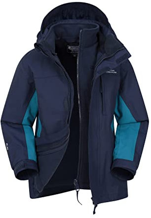 Mountain Warehouse Childrens/Kids Cannonball 3 in 1 Waterproof Jacket (11-12 Years) (Blue)