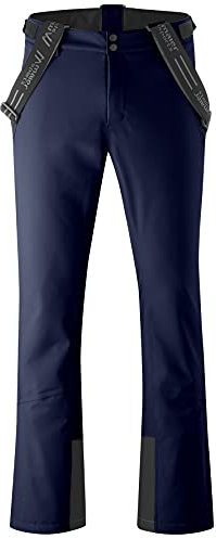 Maier Sports Anton Slim, Enganliegende Herren Skihose, Wasserdichte Schneehose, Stretchmaterial und verstellbarer Bund, PFC-frei, mTHERM Wattierung & mTEX Wetterschutz, Blau, Gr. 46 (W31/32/L31)