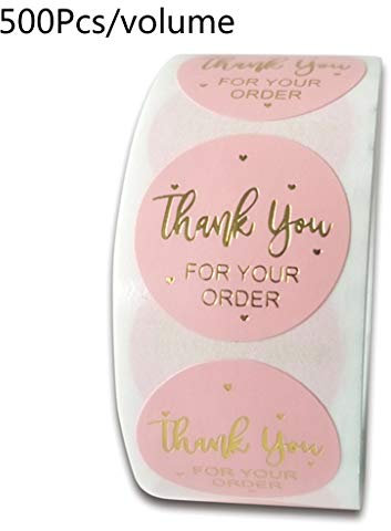 niumanery 500pcs Thank You for Your Order Stickers with Gold Foil Round Seal Label Handmae