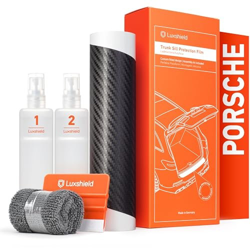 Luxshield Ladekantenschutz Folie für Porsche Cayenne 2 (II) 92A I 2014-2017 - Stoßstangenschutz, Kratzschutz, Lackschutzfolie - Carbon Schwarz
