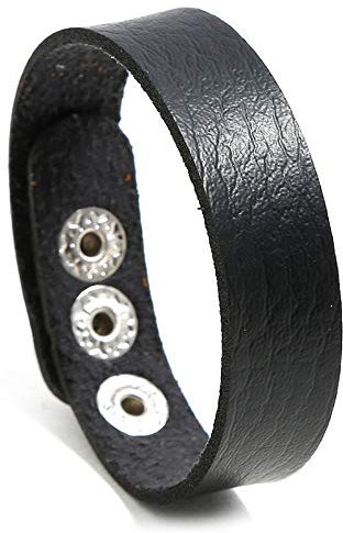 ADGJL Damen Lederarmbänder,Minimalismus Leder Manschette Armreif Schwarz Armband Handgefertigt Geflochtener Klassischer Modeschmuck Versteckter Druckknopf Für Paar Geburtstagsgeschenk2 Pc/Set