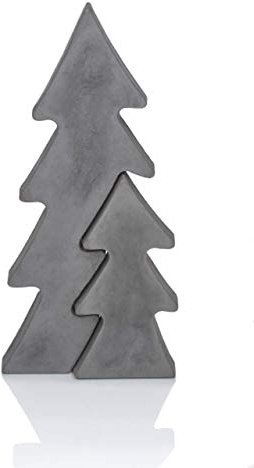 Tannenbaum 2tlg. aus Beton (Ohne Blattmetall, Dunkelgrauer Beton)