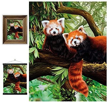 3D LiveLife Linsenförmige Wandkunst Drucke - Rote Pandas von Deluxebase. Ungerahmtes 3D Wildtier Poster. Perfekter Wandfüller. Original kunstwerk lizenziert von bekannt künstler, Katrina Sokolo