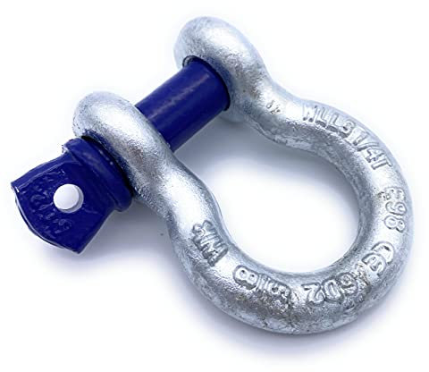 Schäkel geschweift mit Augbolzen – 2t Tragkraft – 5 Stück – Stahl feuerverzinkt, korrosionsbeständig – Bolzen Ø 16mm – zertifiziert & hochbelastbar – Größe & Menge wählbar – 0,33t bis 25t (2t,5x)
