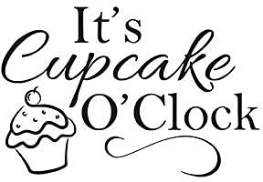 Wohnzimmer Gestreifte Wandsticker, Wandtattoo Kunst, Cupcake Fenster Schriftzug Konditorei Bäckerei Logo 57X38 Cm